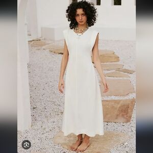 439-Nwt Free People Sleeveless White Maxi Dress